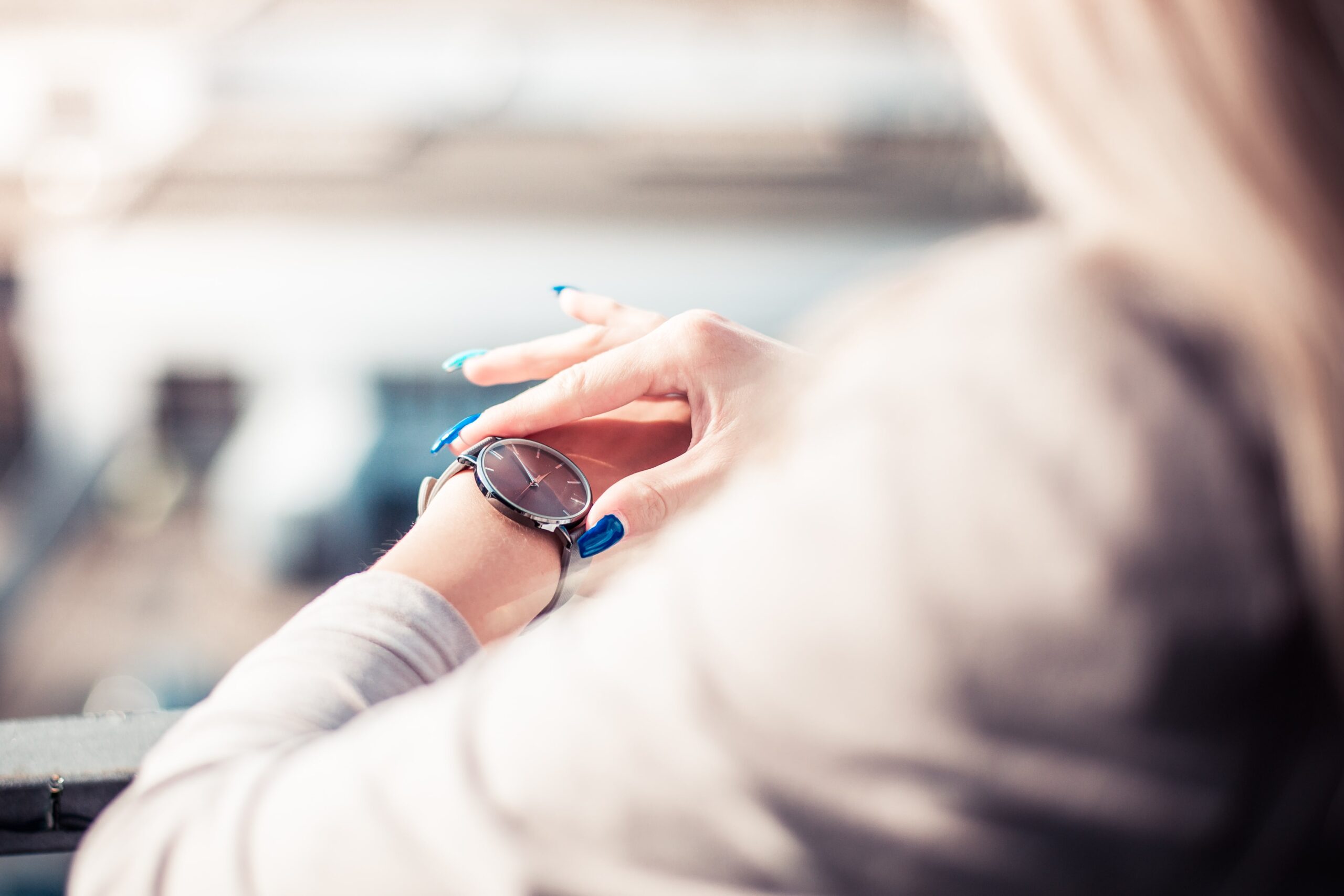 woman watching the time 